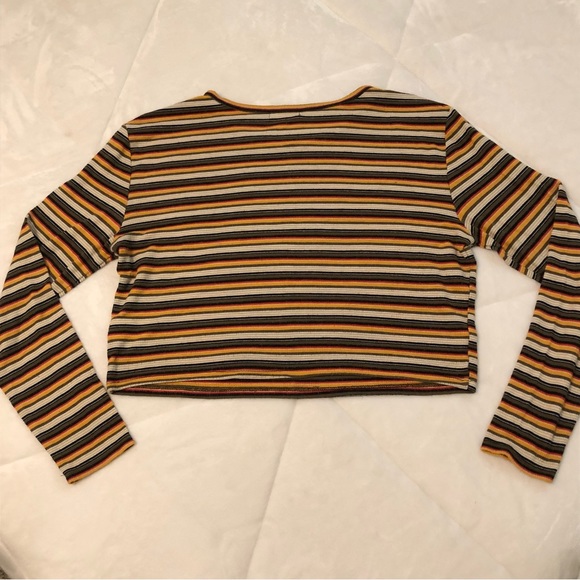 Striped Multicolour Cropped Ribbed Long Sleeve - Picture 6 of 6